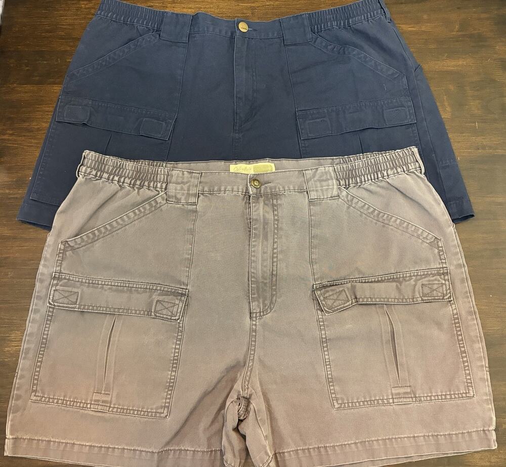(2) Cabela's Men's Cargo Shorts Size 44 Pairs Green And Blue
